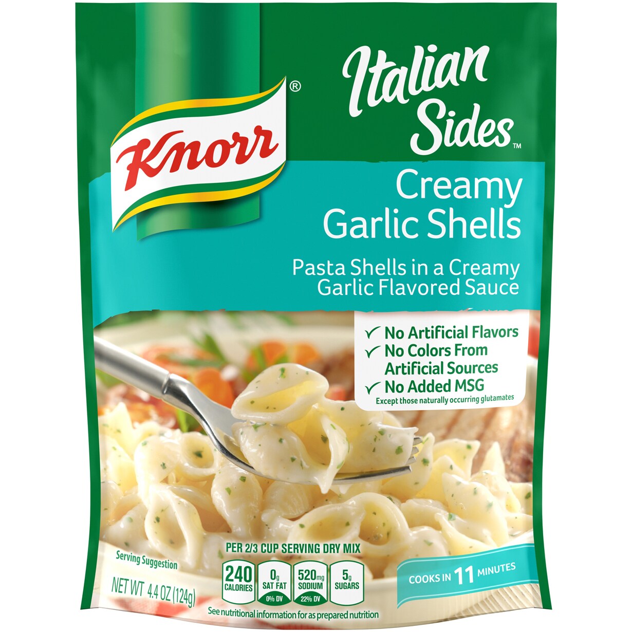 Knorr Pasta Sides, Creamy Garlic Shells