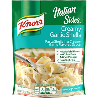 Knorr Pasta Sides, Creamy Garlic Shells