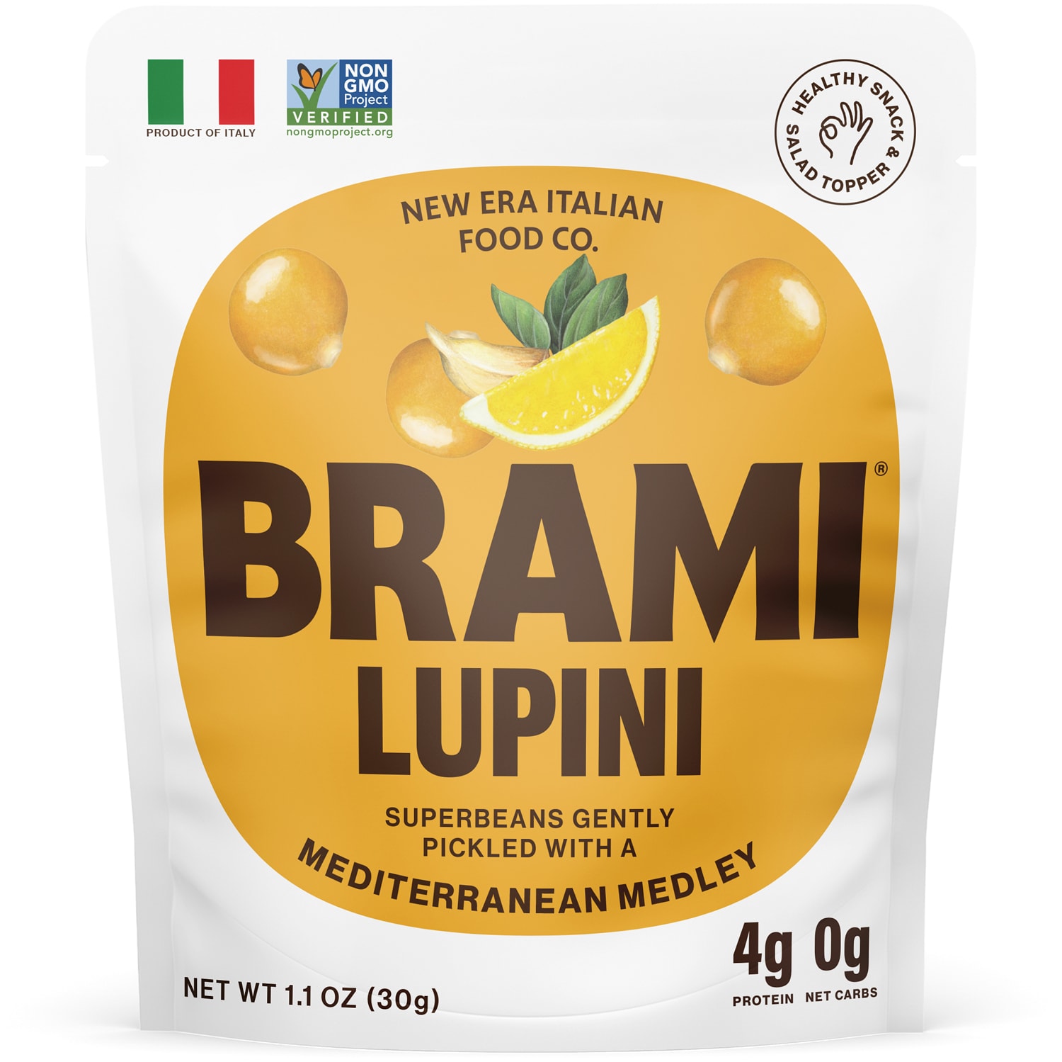 Brami Snacking Lupini Beans, Mediterranean Medley