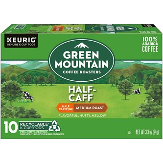Green Mountain Coffee Half-Caff Medium Roast Coffee, K-Cups