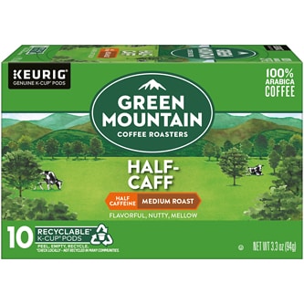 Green Mountain Coffee Half-Caff Medium Roast Coffee, K-Cups