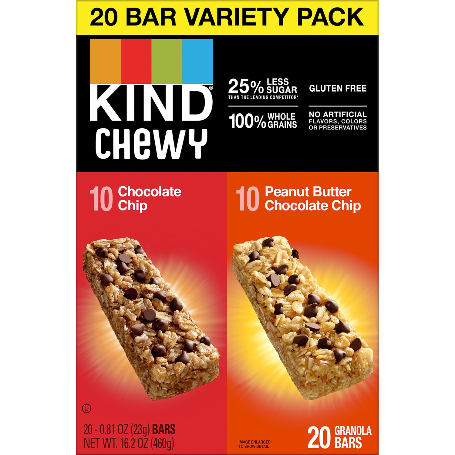 KIND Chewy Granola Bars Variety Pack, Chocolate Chip & Peanut Butter Chocolate Chip
