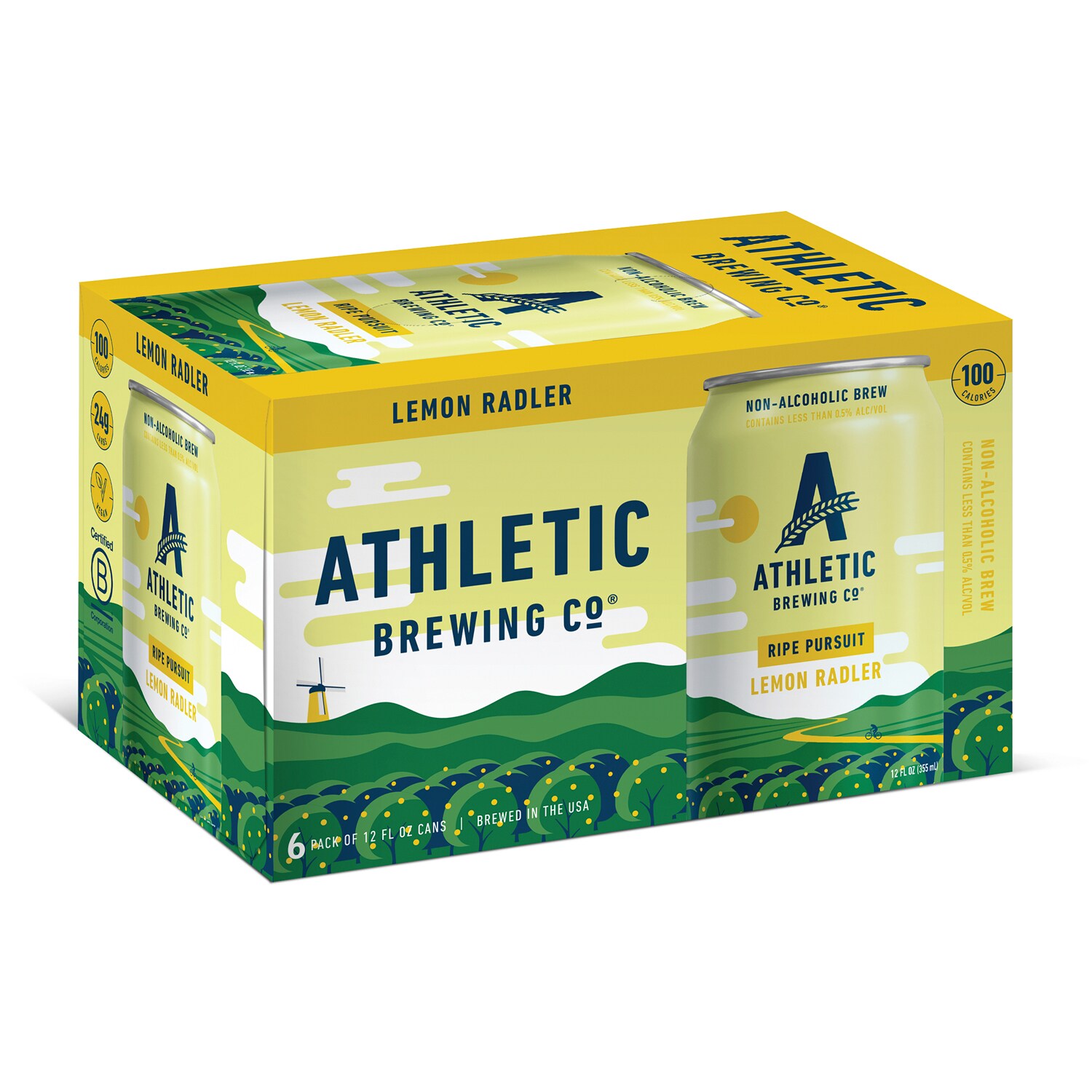 Athletic Brewing Co. Ripe Pursuit Non-Alcoholic Lemon Radler, Cans