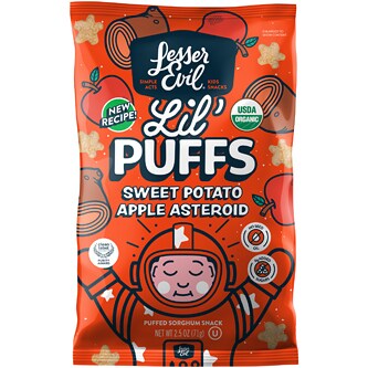 LesserEvil Organic Lil' Puffs, Sweet Potato Apple Asteroid