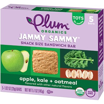 Plum Organics Jammy Sammy Sandwich Bar, Apple, Kale & Oatmeal