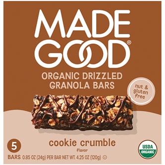 Made Good Chocolate Drizzled Granola Bars, Cookie Crumble