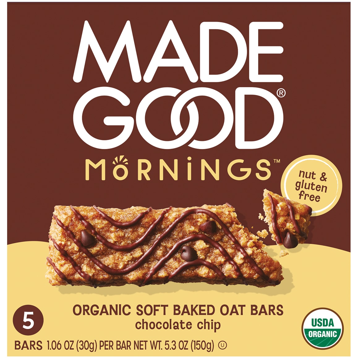 Made Good Mornings Soft Baked Oat Bars, Chocolate Chip
