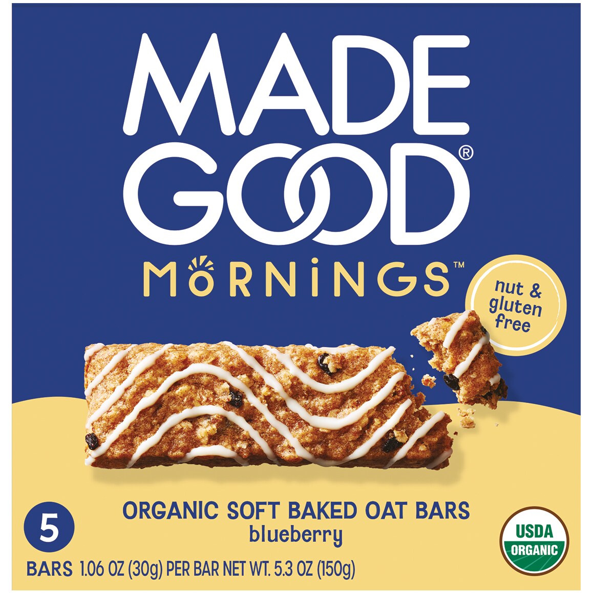 Made Good Mornings Soft Baked Oat Bars, Blueberry