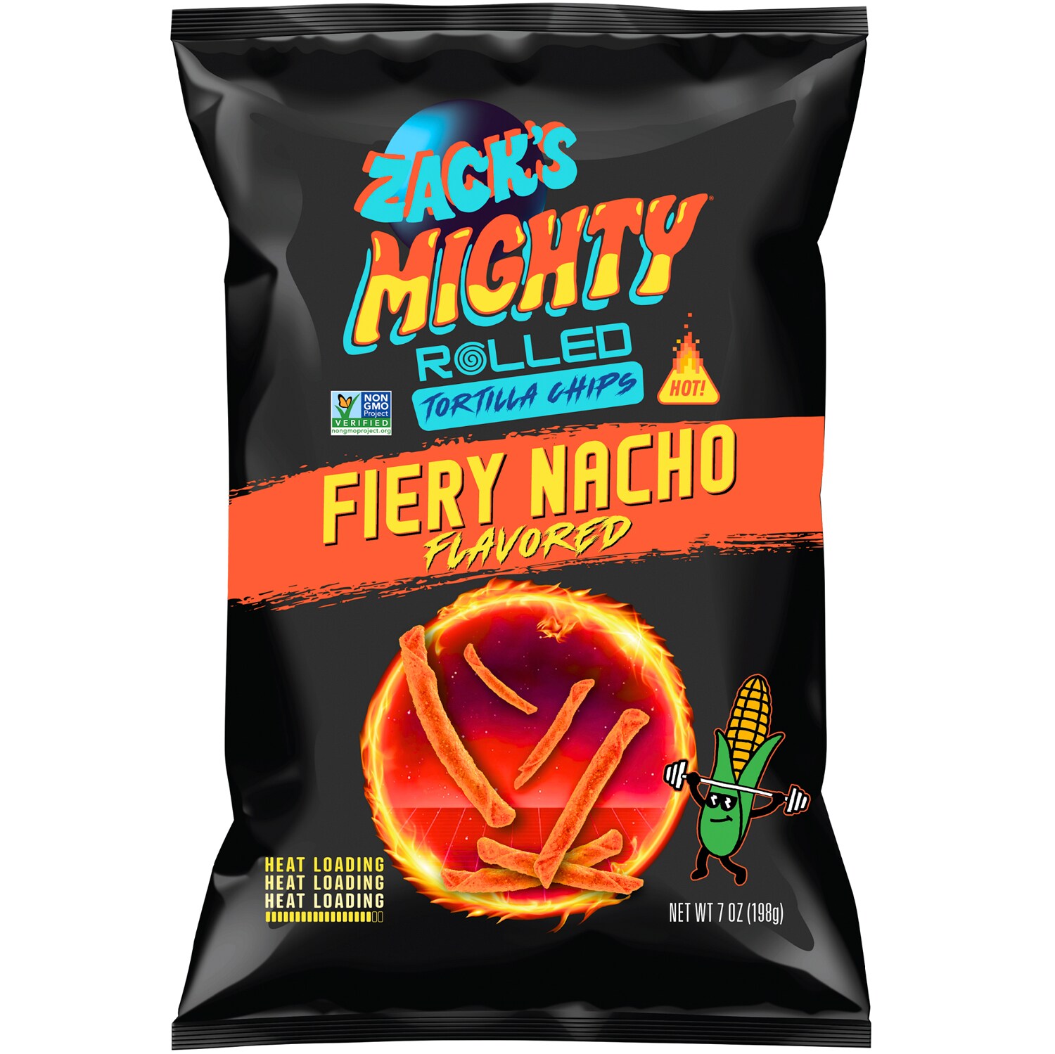 Zack's Mighty Rolled Tortilla Chips, Fiery Nacho
