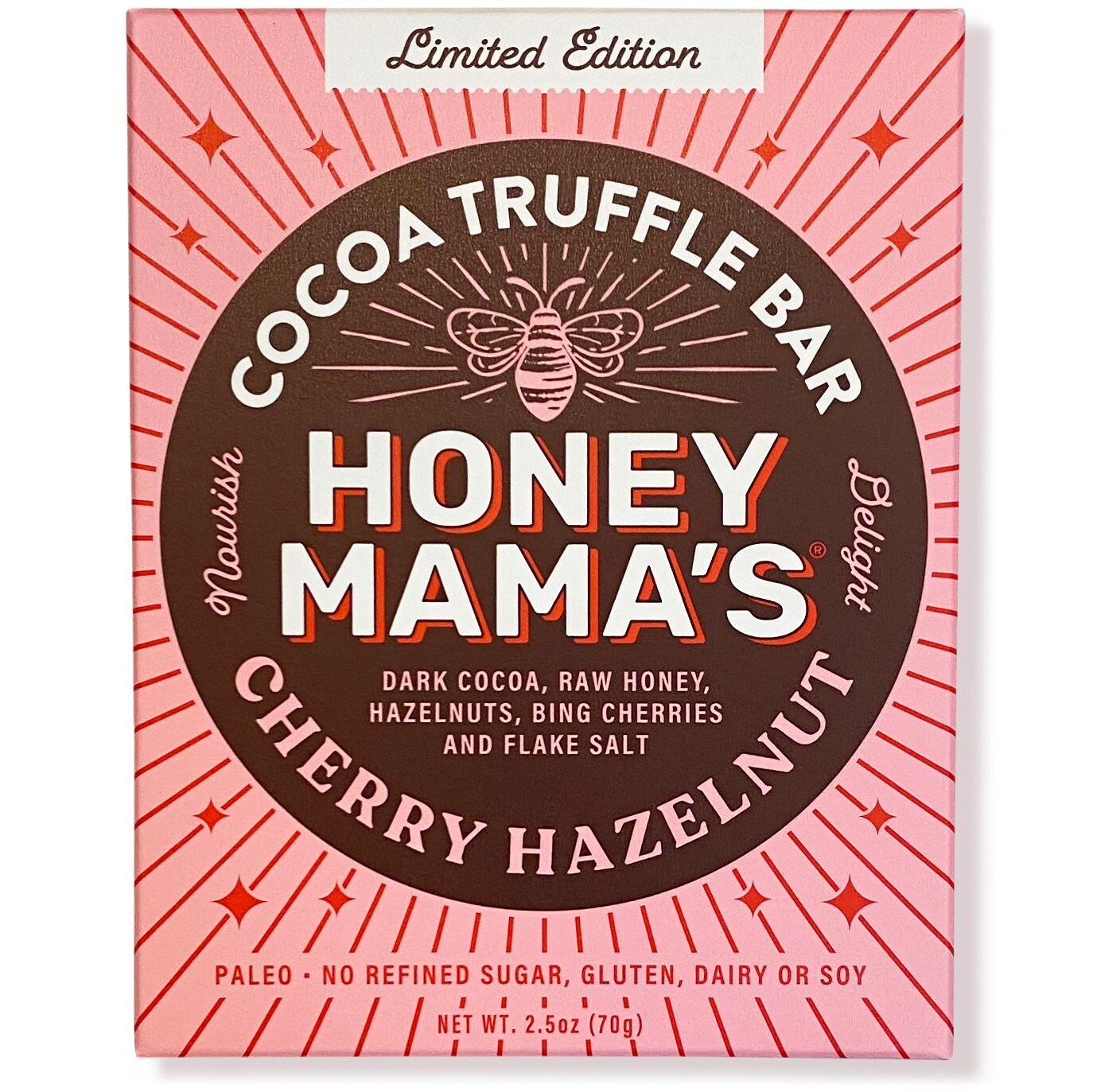 Honey Mama's Cocoa Truffle Bar, Cherry Hazelnut