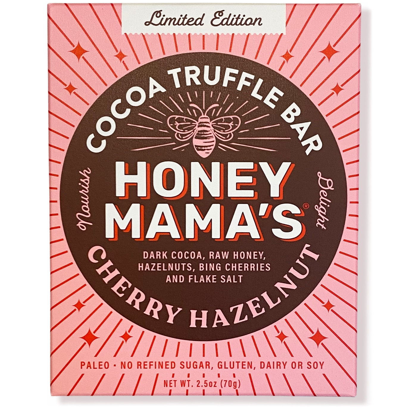 Honey Mama's Cocoa Truffle Bar, Cherry Hazelnut