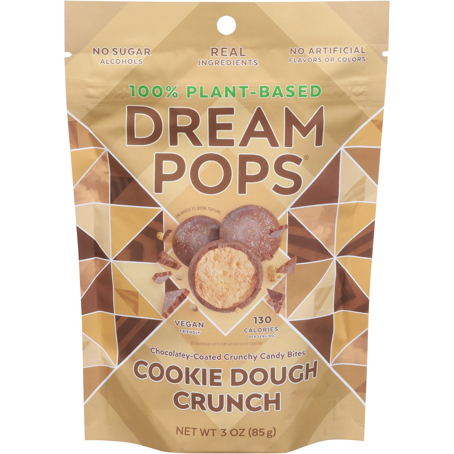 Dream Pops Plant-Based Chocolatey-Coated Crunchy Candy Bites, Cookie Dough