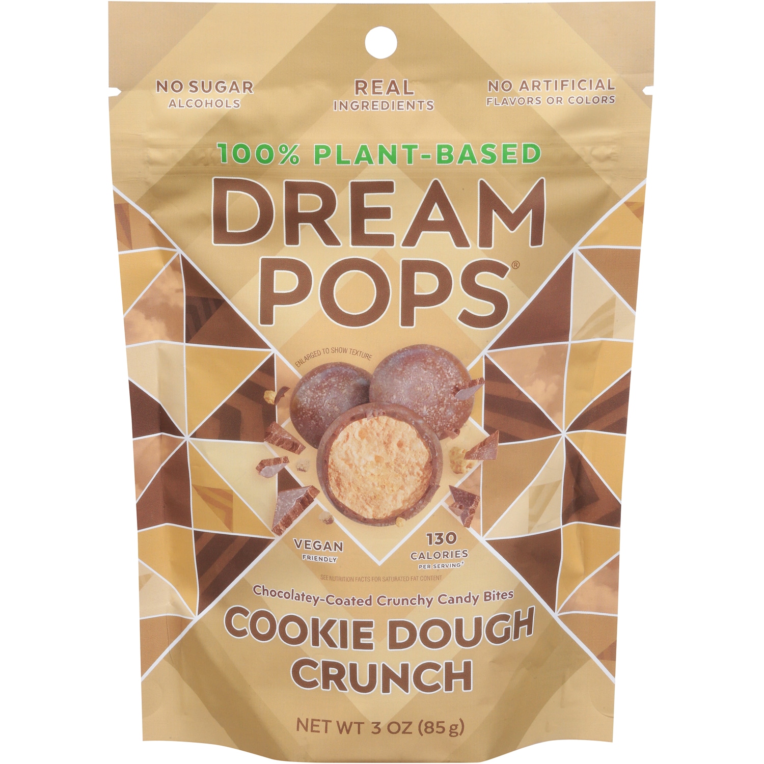 Dream Pops Plant-Based Chocolatey-Coated Crunchy Candy Bites, Cookie Dough