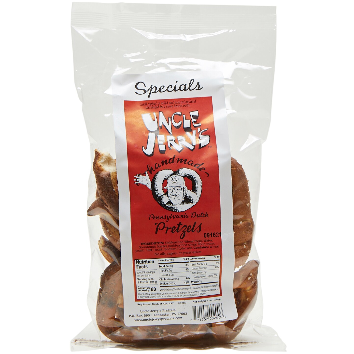 Uncle Jerry's Handmade Pretzels, Specials Regular Salt