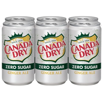 Canada Dry Zero Sugar Ginger Ale, Cans