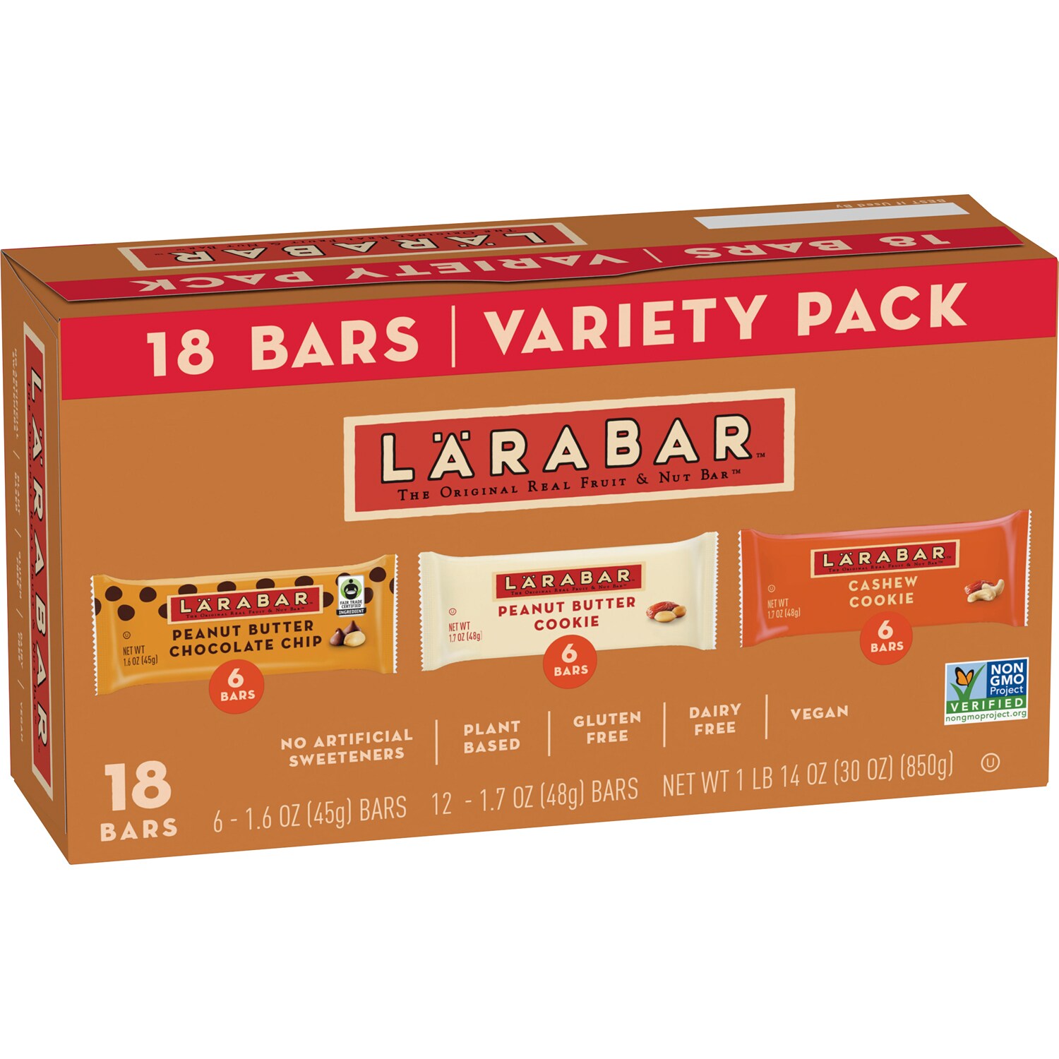 Lärabar Minis Variety Pack, Peanut Butter Chocolate Chip, Peanut Butter Cookie, Cashew Cookie