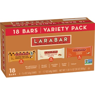 Lärabar Minis Variety Pack, Peanut Butter Chocolate Chip, Peanut Butter Cookie, Cashew Cookie