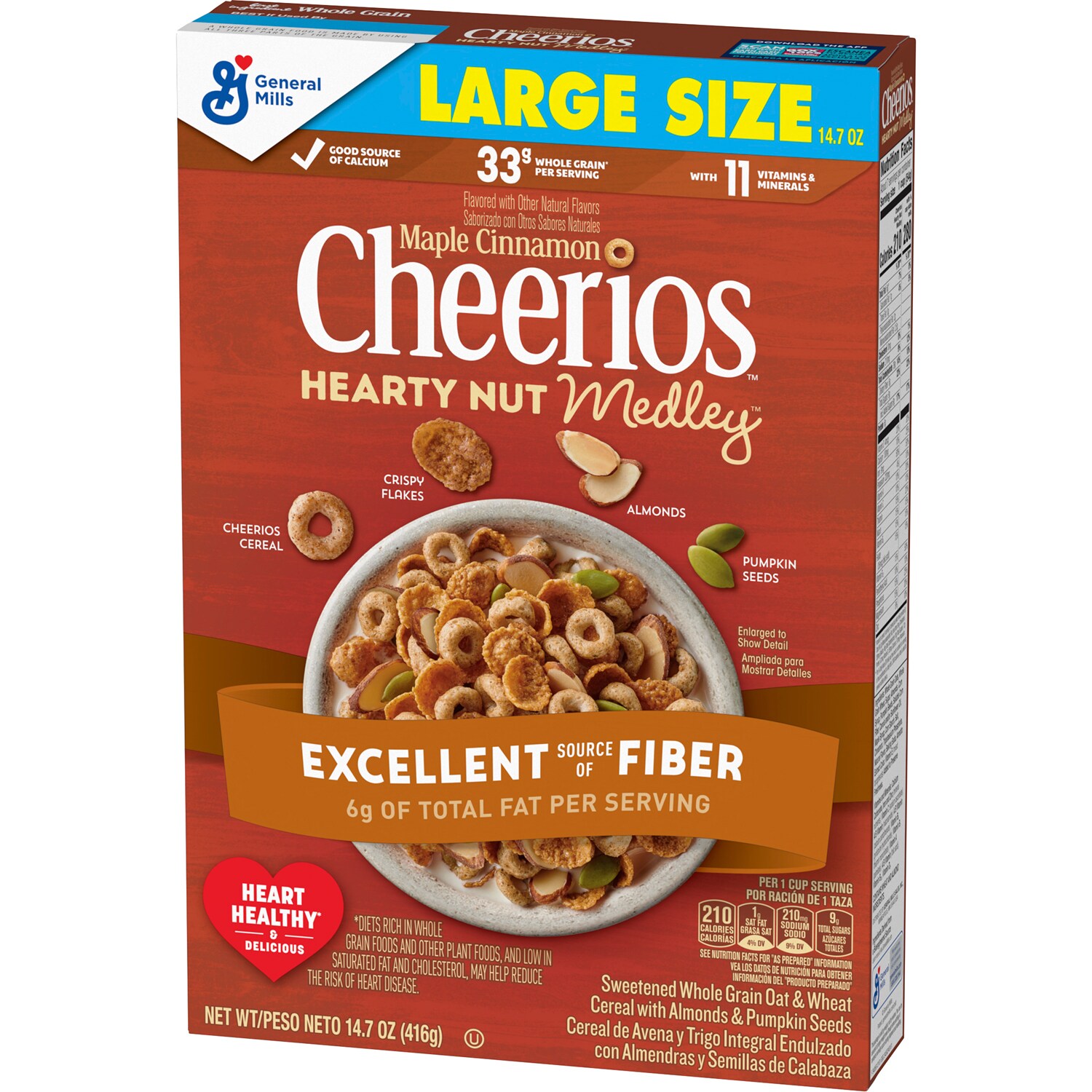 General Mills Cheerios Hearty Nut Medley, Maple Cinnamon
