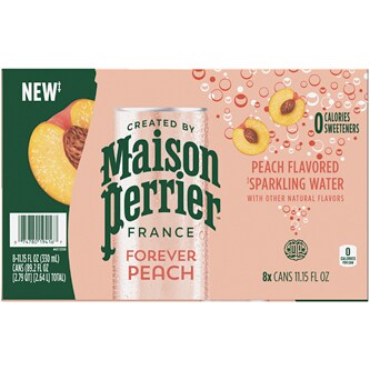 Maison Perrier Sparkling Water, Peach, Cans