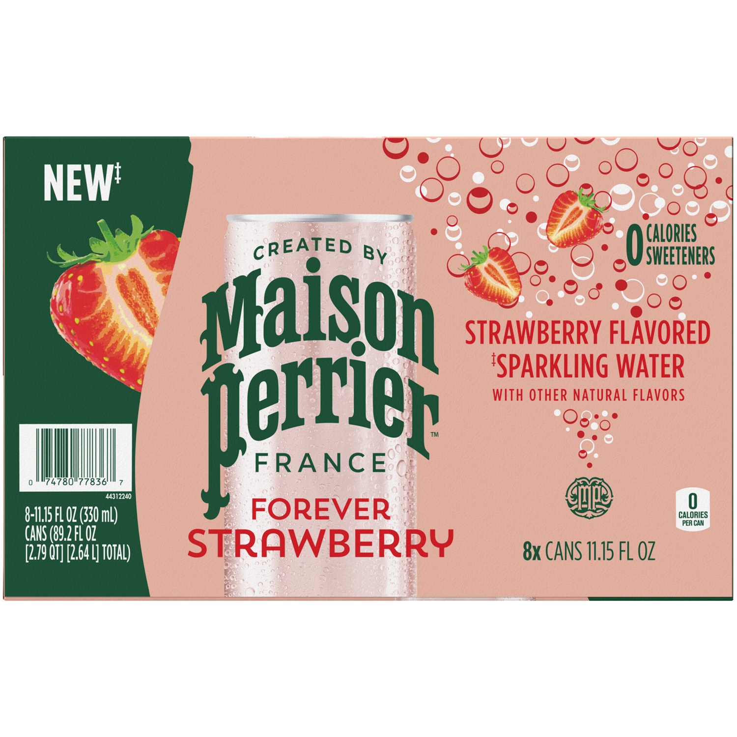 Maison Perrier Sparkling Water, Strawberry, Cans