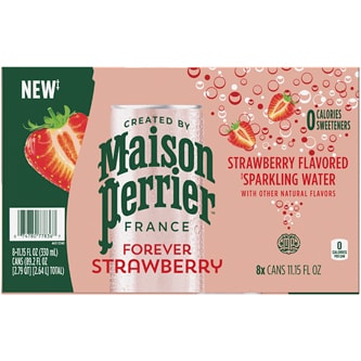 Maison Perrier Sparkling Water, Strawberry, Cans