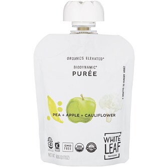 White Leaf Provisions Organic Regeneratively Farmed Puree, Pea + Apple + Cauliflower