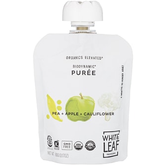 White Leaf Provisions Organic Regeneratively Farmed Puree, Pea + Apple + Cauliflower