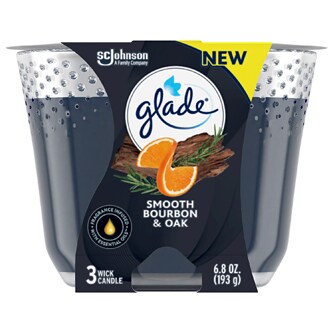 Glade Scented Candle, Smooth Bourbon & Oak