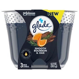Glade Scented Candle, Smooth Bourbon & Oak