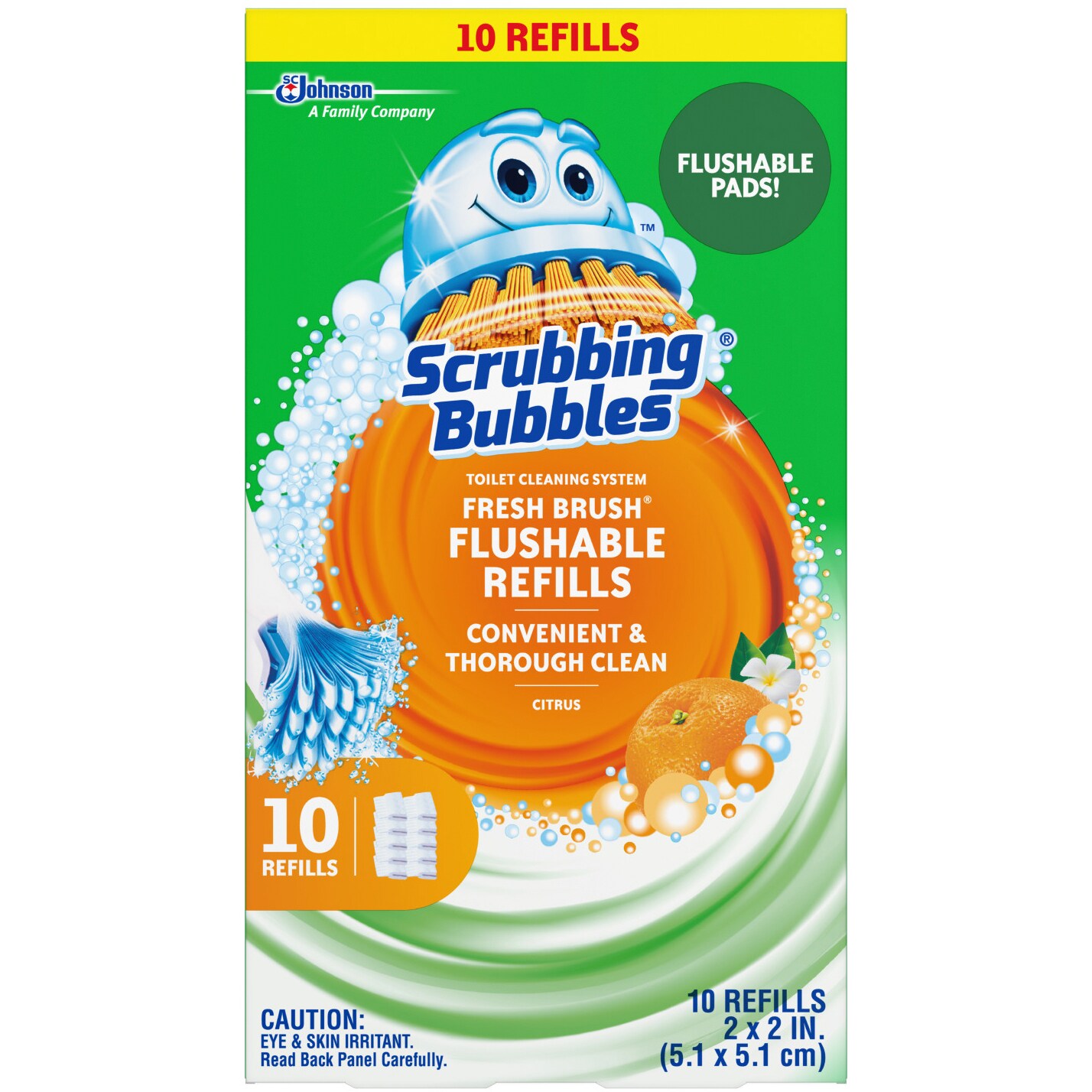 Scrubbing Bubbles Fresh Brush Flushable Refills, Citrus