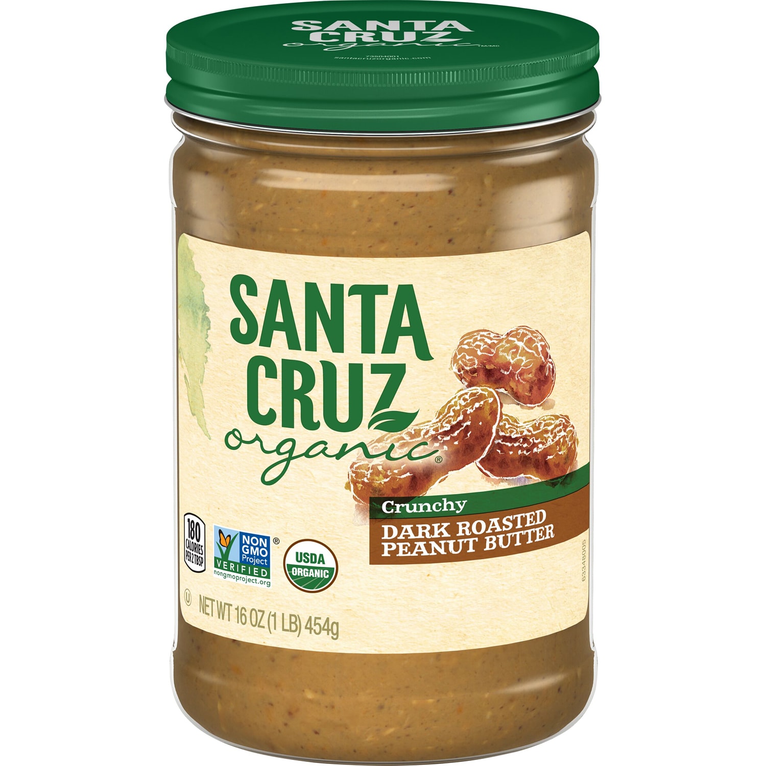 Santa Cruz Organic Dark Roasted Peanut Butter, Crunchy