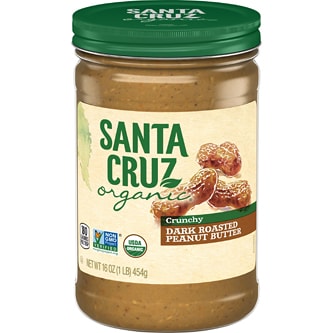 Santa Cruz Organic Dark Roasted Peanut Butter, Crunchy
