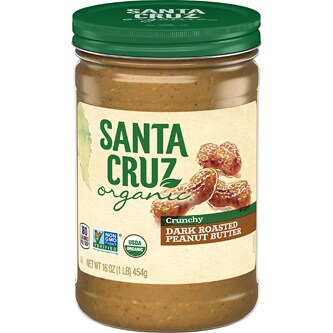 Santa Cruz Organic Dark Roasted Peanut Butter, Crunchy