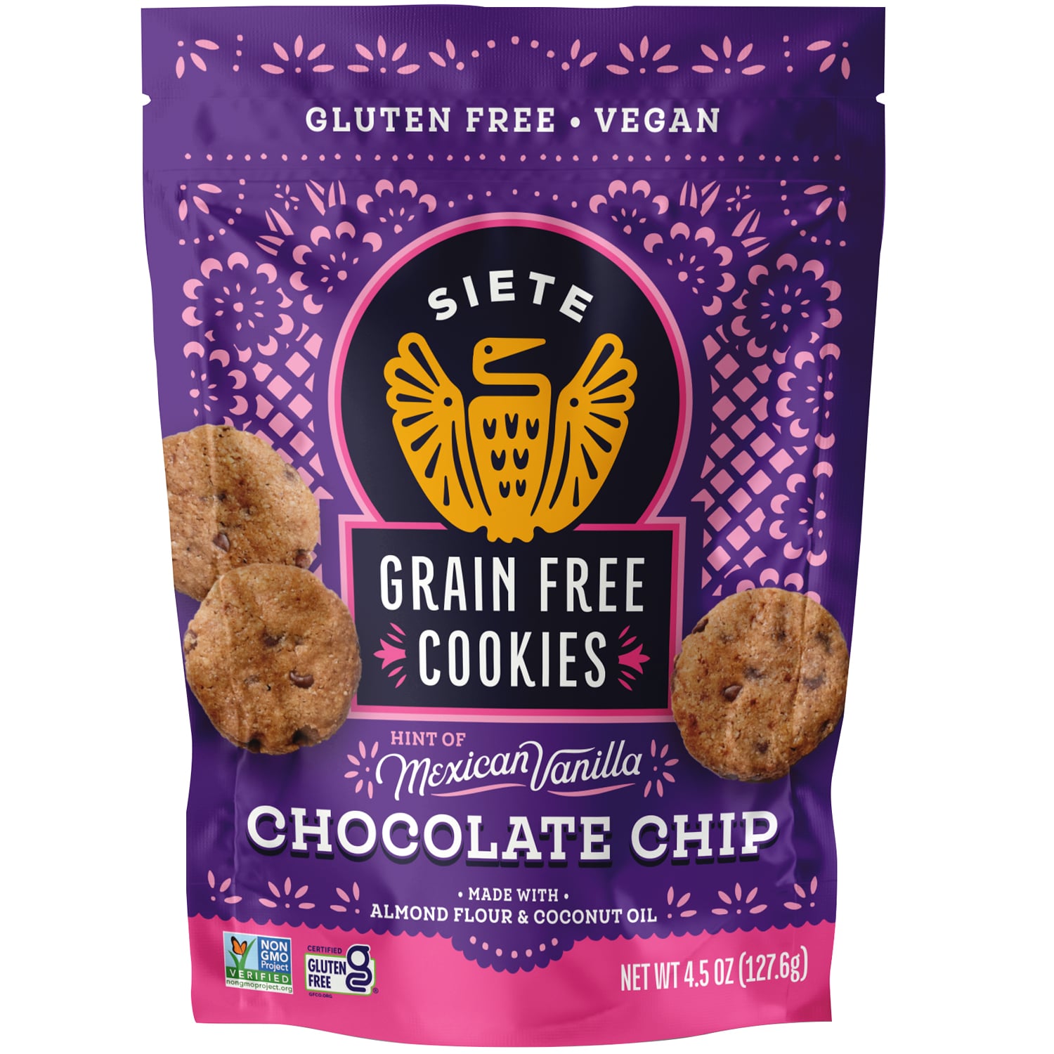 Siete Grain Free Cookies, Mexican Vanilla Chocolate Chip