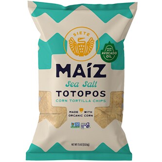 Siete Maiz Totopos Corn Tortilla Chips, Sea Salt
