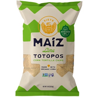 Siete Maiz Totopos Corn Tortilla Chips, Lime
