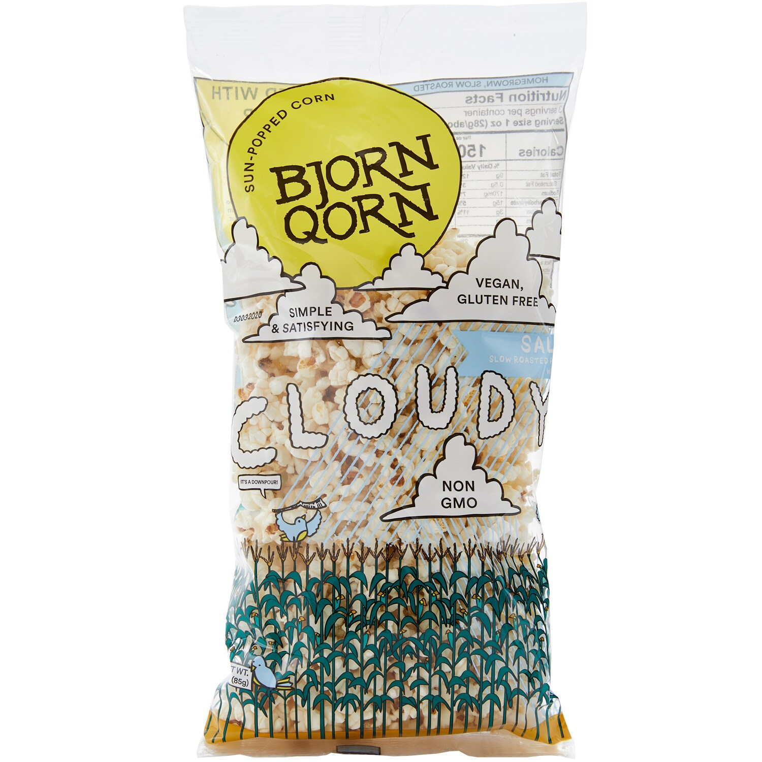 Bjorn Qorn Sun-Popped Corn, Cloudy