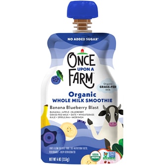 Once Upon a Farm Organic Whole Milk Smoothie, Banana Blueberry Blast