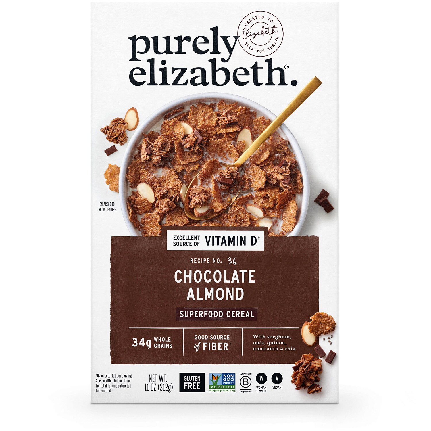 Purely Elizabeth Superfood Cereal with Vitamin D, Chocolate Almond