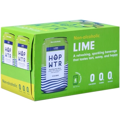 HOP WTR Non-Alcoholic Sparkling Hop Water, Lime, Cans