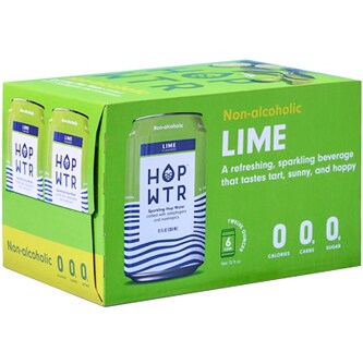 HOP WTR Non-Alcoholic Sparkling Hop Water, Lime, Cans