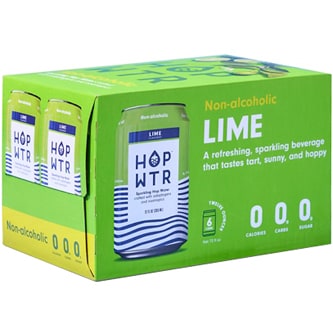 HOP WTR Non-Alcoholic Sparkling Hop Water, Lime, Cans