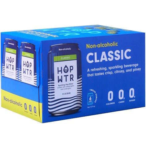 HOP WTR Non-Alcoholic Sparkling Hop Water, Classic, Cans