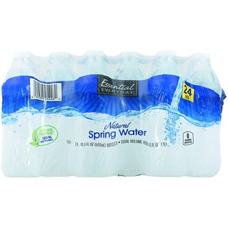 Essential Everyday Natural Spring Water, Plastic Bottles