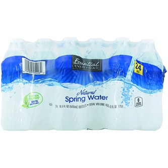 Essential Everyday Natural Spring Water, Plastic Bottles
