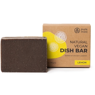 Pure Mitti Natural Vegan Dish Bar, Lemon