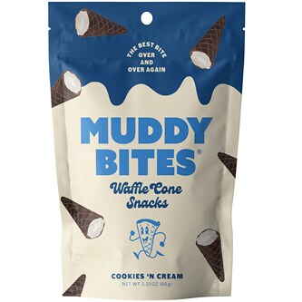 Muddy Bites Waffle Cone Snacks, Cookies 'n Cream
