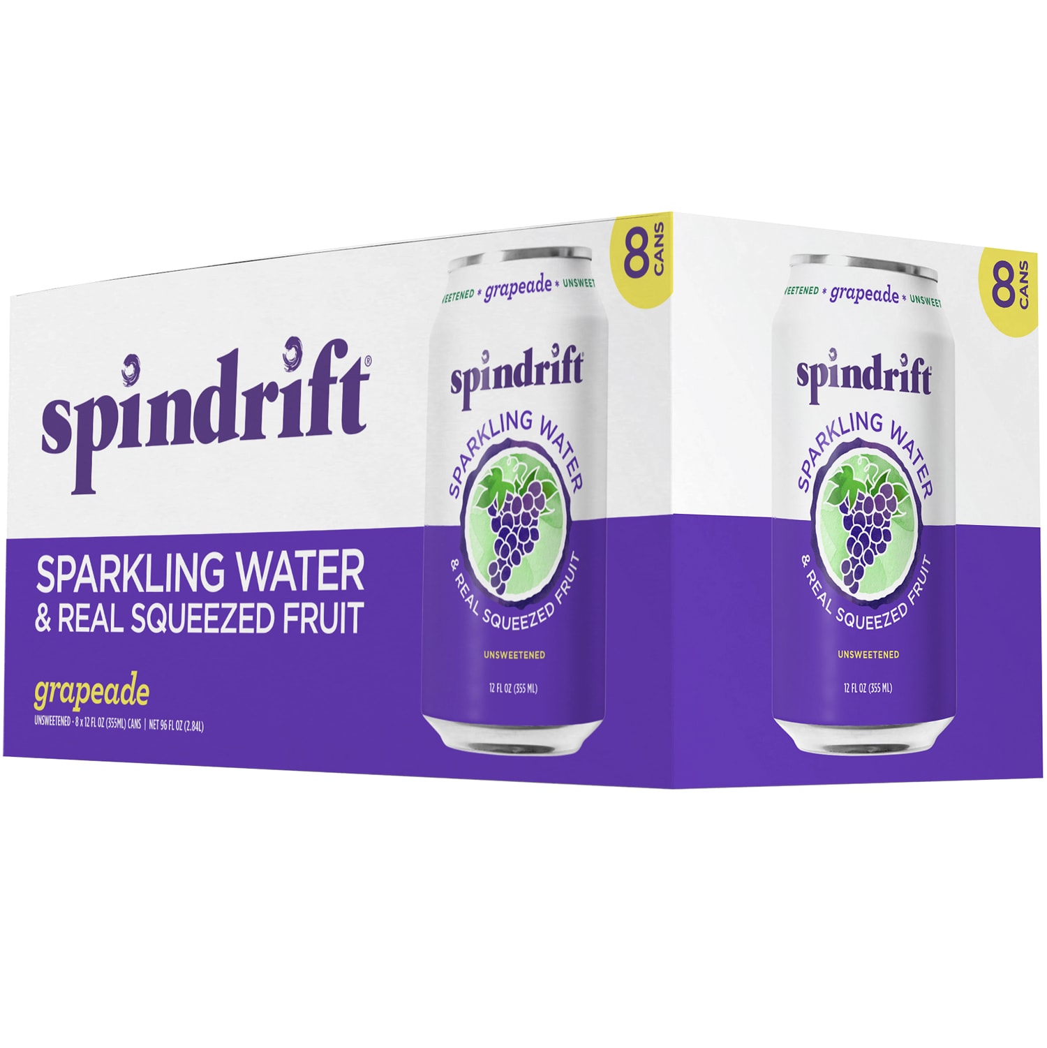 Spindrift Sparkling Water, Grapeade, Cans