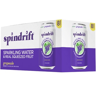 Spindrift Sparkling Water, Grapeade, Cans