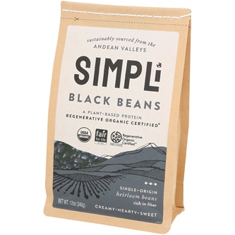 SIMPLi Regenerative Organic Black Beans, Dry